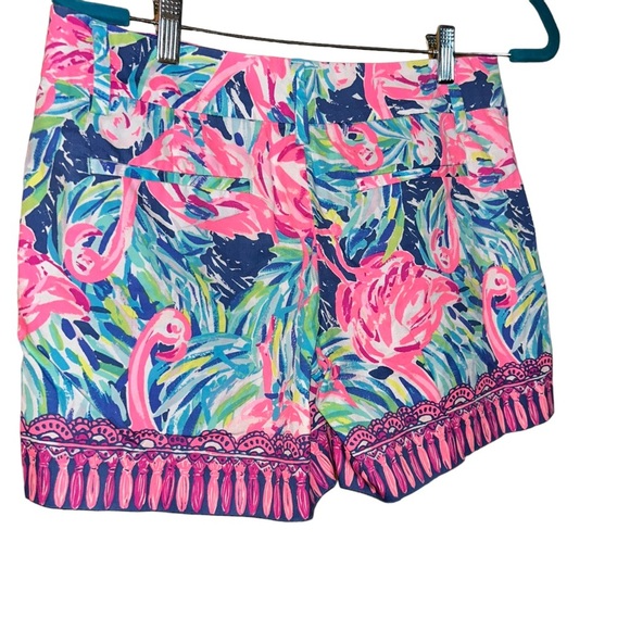 Lilly Pulitzer 5" Callan Shorts Flamenco Beach Engineered Size 2 flamingo - Picture 2 of 6